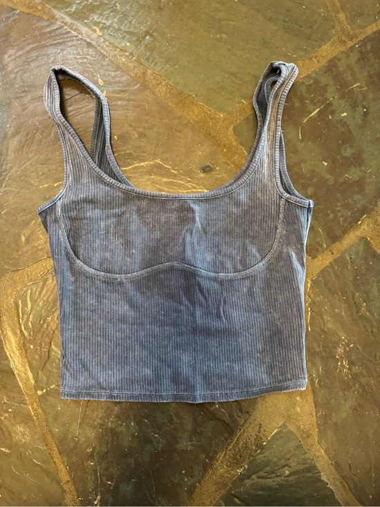wild fable Tops - wild fable Blue Ribbed Scoop Crop Tank